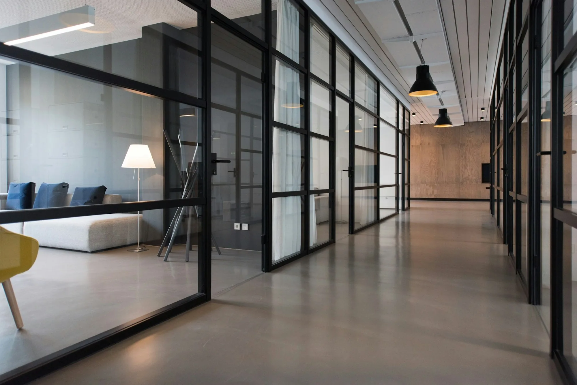 Polished commercial floor with reflective shine